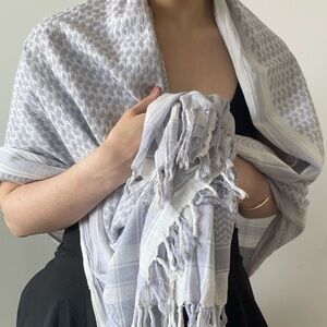J Crew Lightweight Cotton Blue Scarf